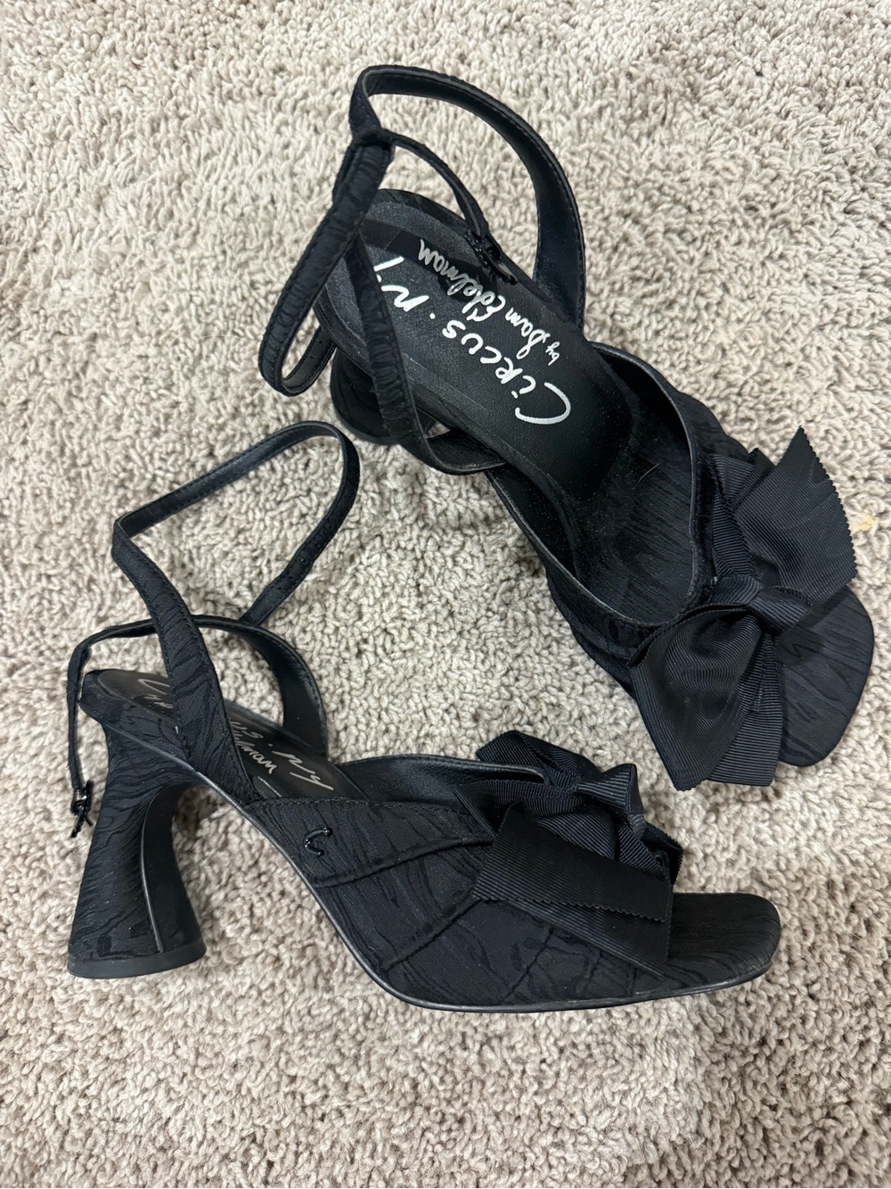 â¨CIRCUS by Sam Edelman Black Bow Slingback Heels sz 8